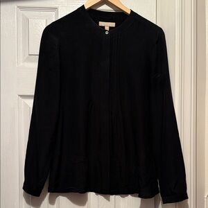 Banana Republic Silk Black Button Down Shirt